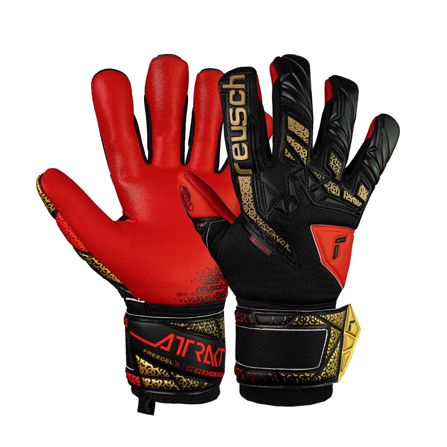 Guante Arquero Attrakt Freegel Silver GK25 Negro-Rojo
